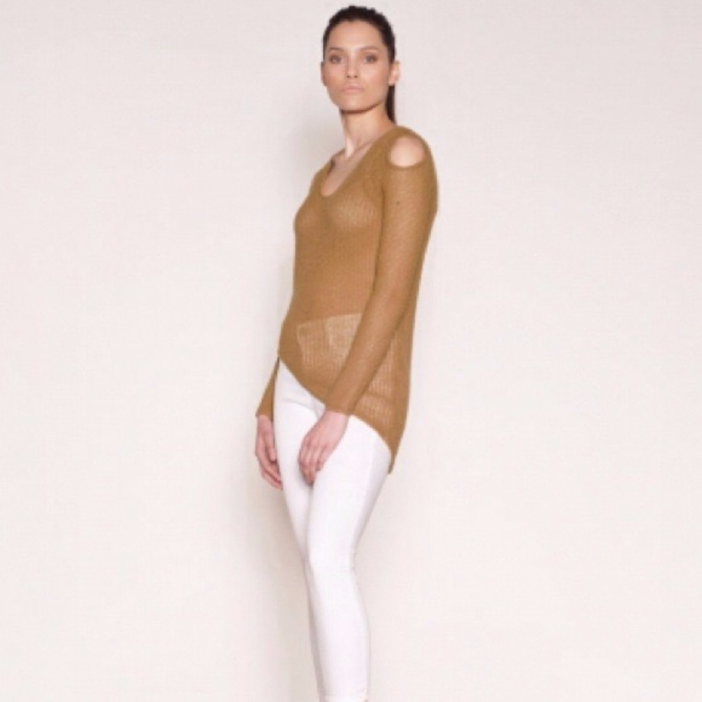 Helmut Lang Japanese Wool and Hemp Open Shoulder Jumper Chain Maille Knit Medium